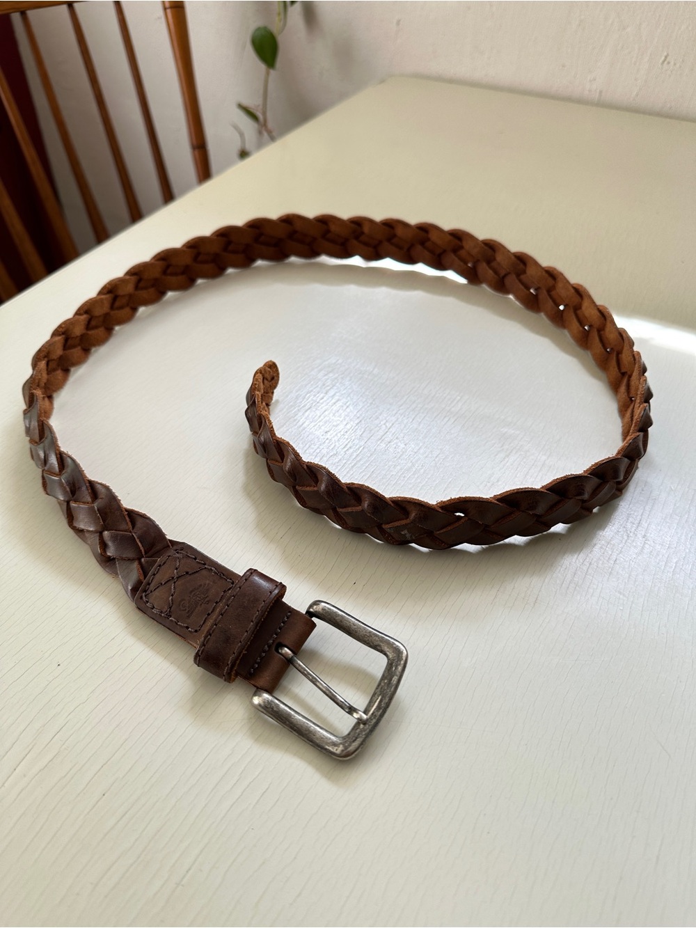 Leather Woven Brown Belt From Argentina